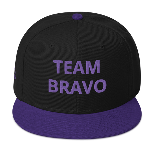 Team Bravo Snapback Hat Purple & Black