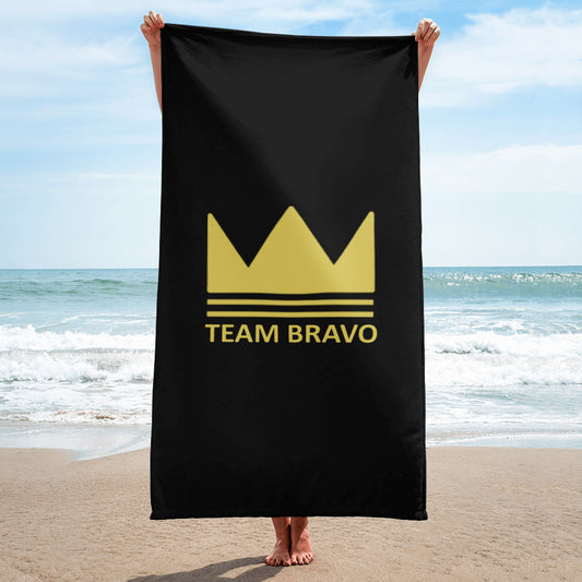 Team Bravo Beach Towel Black & Gold
