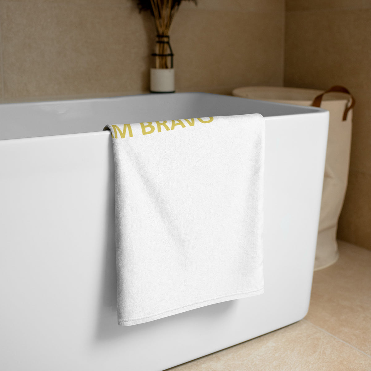 Team Bravo Beach Towel White & Gold