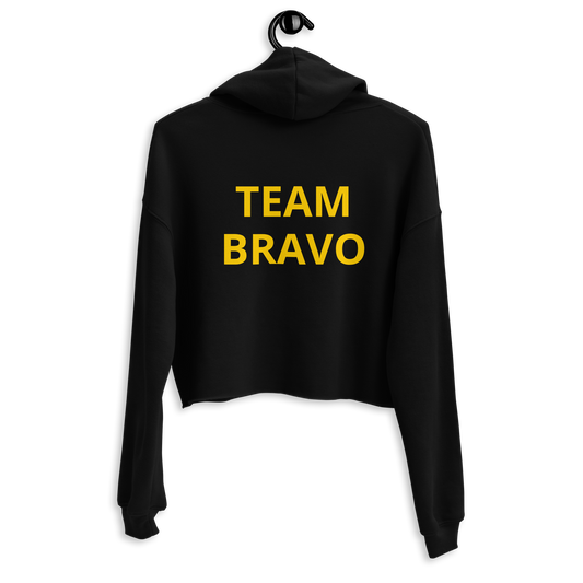 Team Bravo Crop Hoodie Black & Gold