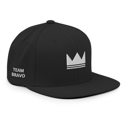 Team Bravo Snapback Hat Black & White