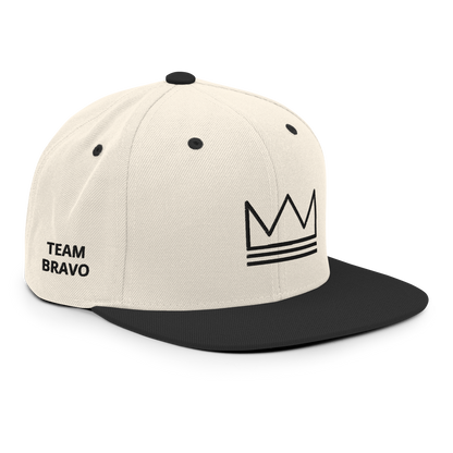 Team Bravo Snapback Hat White & Black