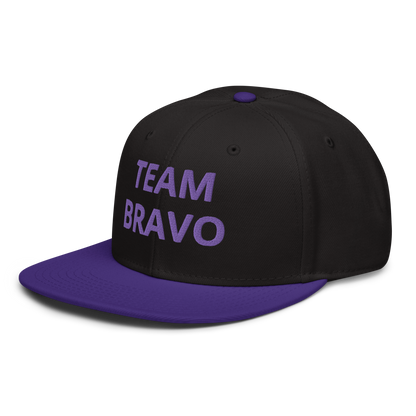 Team Bravo Snapback Hat Purple & Black