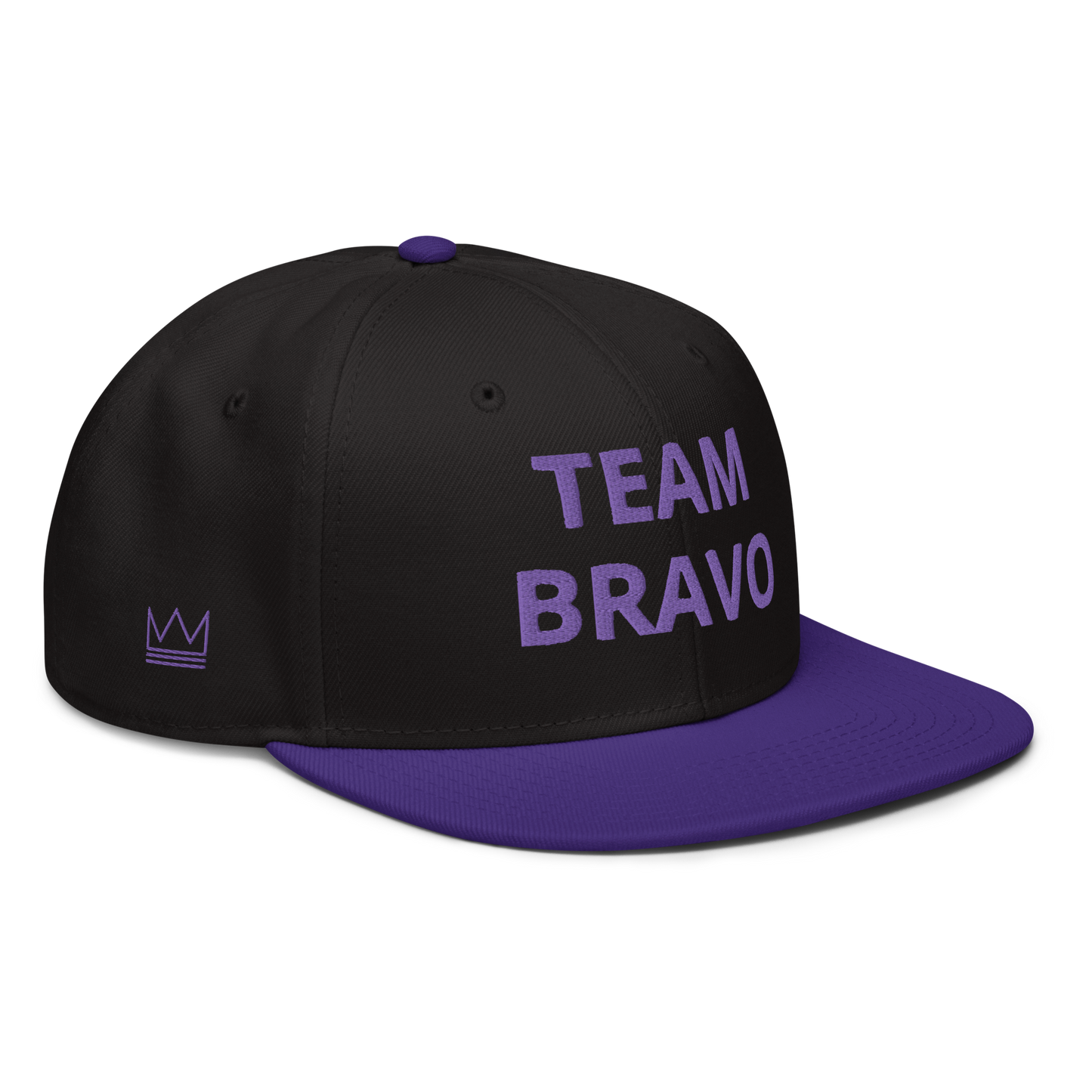 Team Bravo Snapback Hat Purple & Black