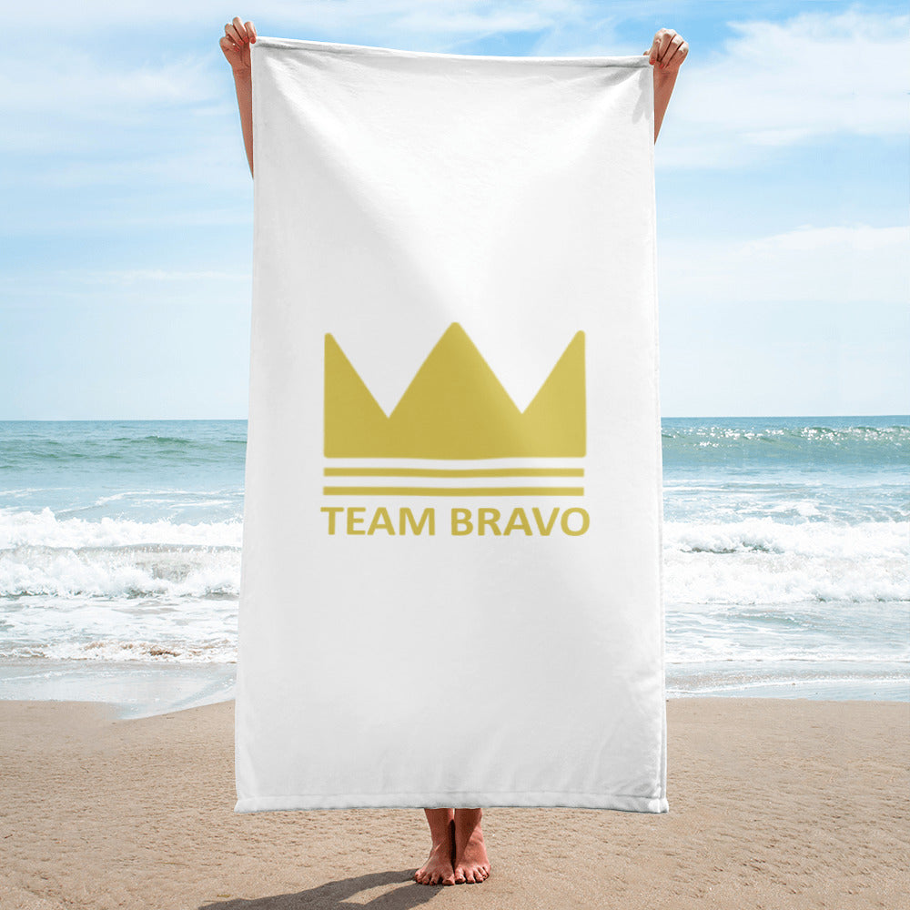 Team Bravo Beach Towel White & Gold