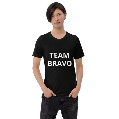 Team Bravo Promo Shirt Black & White with QR Code