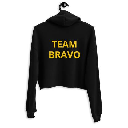 Team Bravo Crop Hoodie Black & Gold