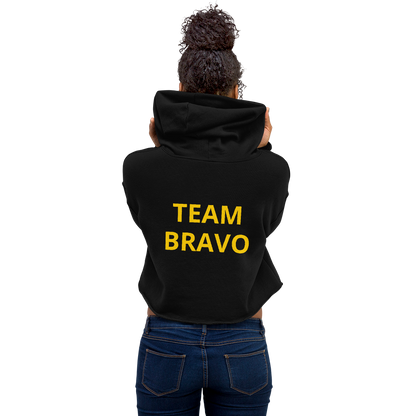 Team Bravo Crop Hoodie Black & Gold